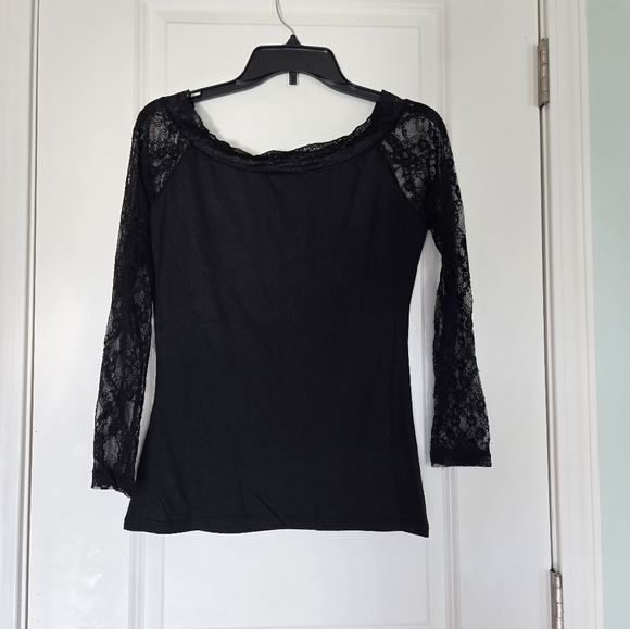 Demi Loon Black Lace Top Amercian Made Size Small - Picture 4 of 5